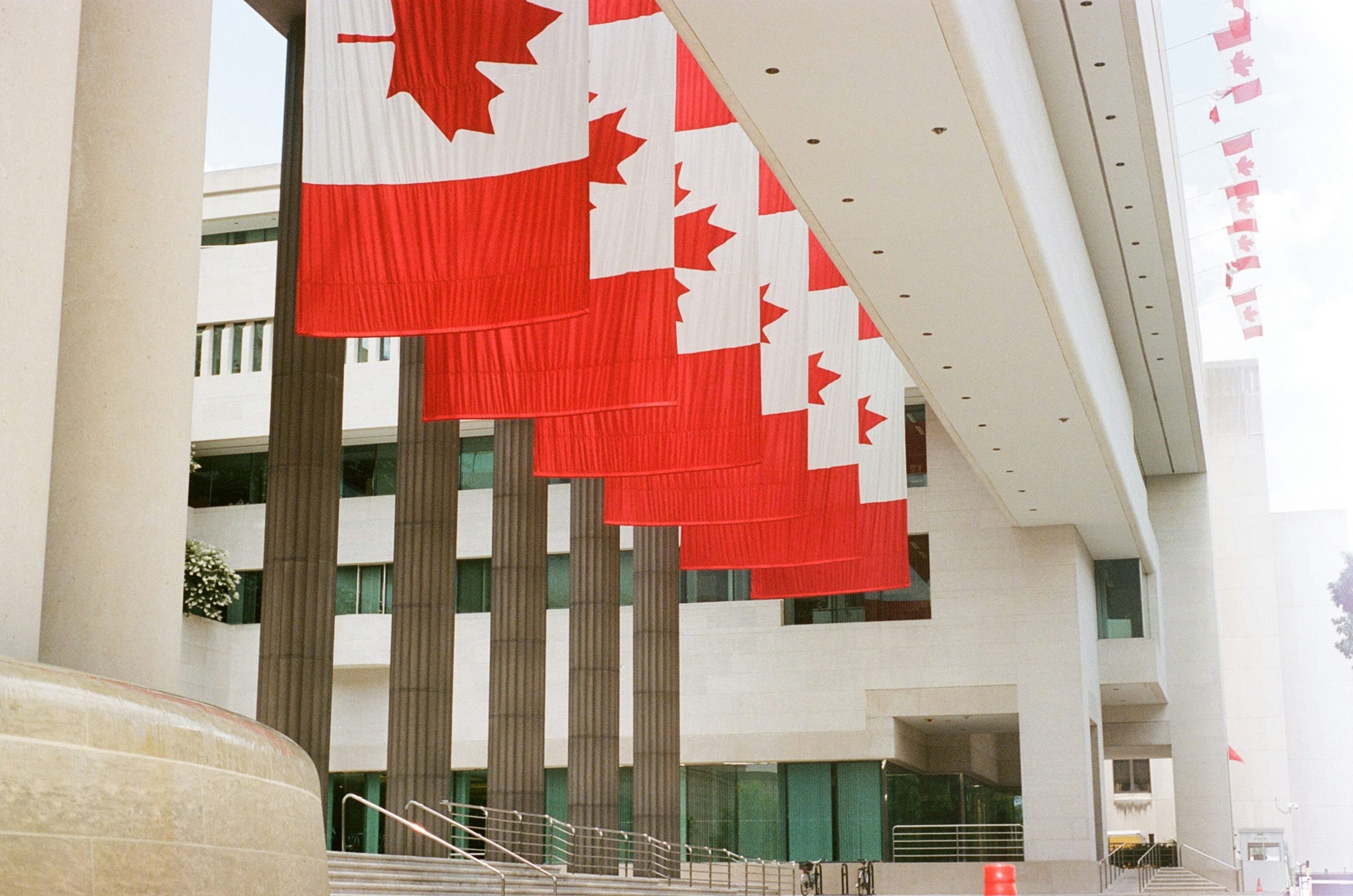 Canadian flags at U.S. embassy